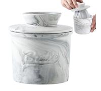 French Butter Dish - Ceramic 10x10cm | Butter Crock Keeper With Lid For Fresh Storage Countertop Organization | B́utter Storage Jar Container For Holiday Gathering Party Picnic Brunch Dinner Meal