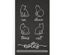French Cat Count Lined Notebook 6x9: 6x9, 120 lined pages with tiny French Count Cats on interior pages. Great for Note taking or school notes, creative written works, Kraft design, Cat Lover Gift