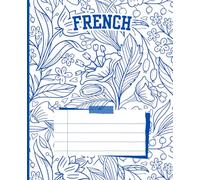 French Composition Notebook | 7.5x9.25”, 120 Pages | Floral Cobalt Blue Design: Elegant and chic - the perfect notebook for language learners and travel lovers.