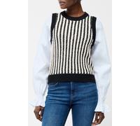 French Connection 2-in-1 Tank Shirt Black/classic Cream Talla: L | Jerséis de Punto Outlet | Mujer | Blanco