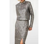 French Connection Adalynn Sequin Top Gun Metal Talla: 6 | Blusas Outlet | Mujer
