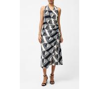 French Connection Ariette Lin Blend Crosso Midi Black/cream Talla: 6 | Vestidos Midi Outlet | Mujer | Negro
