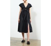 French Connection Barletta Poplin Tie Midi Dresss Navy Talla: M | Vestidos Midi Outlet | Mujer | Azul