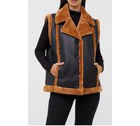 French Connection Belen Faux Fur Gilet Black Talla: M | Chaquetas Outlet | Mujer | Negro