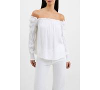 French Connection Birch Smock Sleeve Top Linen White Talla: L | Manga Larga Outlet | Mujer | Blanco
