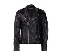 French Connection Bleeker Leather Biker Black Talla: M | Chaquetas de cuero Outlet | Hombre | Negro