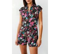 French Connection Blossom Hibiscus Vee Playsuit Black Talla: 6 | Monos Outlet | Mujer | Negro