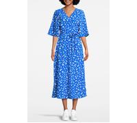 French Connection Bonita Wrap Angel Dress Long Bright Blue/white Talla: 8 | Vestidos Midi Outlet | Mujer | Azul