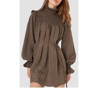 French Connection Boza Crinkle Ls Smocked Dress Deep Moss Talla: XL | Mini Vestidos Outlet | Mujer