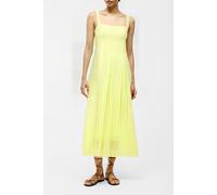 French Connection Broderie Strap Dress M Ss25 Lemon Gelato Talla: 8 | Vestidos Midi Outlet | Mujer