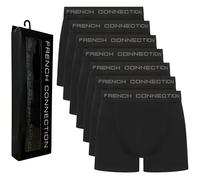 French Connection Calzoncillos tipo bóxer para hombre, paquete de 5 unidades, en caja de regalo, ropa interior elástica de algodón de alta calidad, transpirable y cómoda, Paquete de 7, negro, Fc1, XL