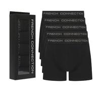 French Connection Calzoncillos tipo bóxer para hombre, paquete de 5 unidades, en caja de regalo, ropa interior elástica de algodón de alta calidad, transpirable y cómoda, Paquete de 5, negro, Fc1, XL