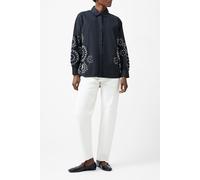 French Connection Cambria Cotton Embroidered Top Black/cream Talla: S | Manga Larga Outlet | Mujer | Negro