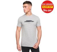 French Connection Doble Diseño Hombre Moda Cuello Redondo Camiseta Informal Gris