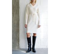 French Connection Cammi Knit Ls Dress Porcelain Cream Talla: M | Vestidos Midi Outlet | Mujer | Blanco
