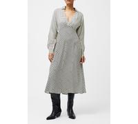 French Connection Candice Satin Stripe Midi Dress Black/cream Talla: 12 | Vestidos Midi Outlet | Mujer | Negro