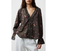 French Connection Carina Abeny Crepe Top Olive Night Multi Talla: XL | Blusas Outlet | Mujer | Negro