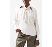 French Connection Carmen Crepe Tie Blouse Classic Cream Talla: XS | Blusas Outlet | Mujer | Blanco