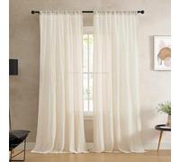 French Connection Charter Crushed | Cortina de Ventana | Juego de 2 Paneles | Semitransparente | Decoración Moderna del hogar | Cortinas para Sala de Estar, Comedor, Dormitorio, Mide 50 x 108
