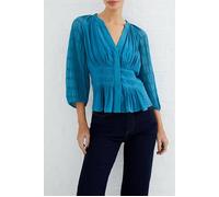 French Connection Cora Pleated Smock Top Blue Talla: XS | Blusas Outlet | Mujer | Azul