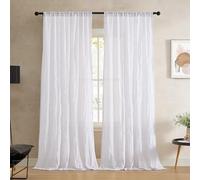 French Connection - Cortina de Ventana triturada, Juego de 2 Paneles, Semitransparente, decoración Moderna del hogar, Cortinas para Sala de Estar, Comedor, Dormitorio, Mide 50 x 84 Pulgadas, Color