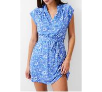 French Connection Cosette Vee S/less Dress Baja Blue / White Talla: 12 | Mini Vestidos Outlet | Mujer | Azul