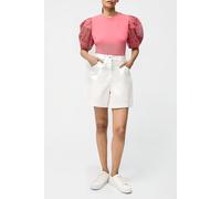 French Connection Crochet Lace Puff Sleeve Top Rose Kiss Talla: XS | Blusas Outlet | Mujer | Rosa