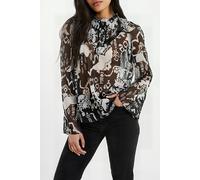 French Connection Deon Hallie High Nk Popover Black Talla: XS | Blusas Outlet | Mujer | Negro