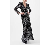 French Connection Diandra Satin Burnout Dress Black/cream Talla: 10 | Vestidos Maxi Outlet | Mujer | Negro