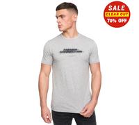 French Connection Doble Diseño Hombre Moda Cuello Redondo Camiseta Informal Gris