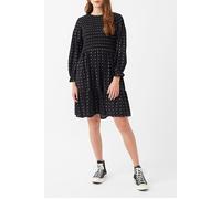 French Connection Ella Embr Ls Rnd Nk Dress Black Talla: 10 | Mini Vestidos Outlet | Mujer | Negro
