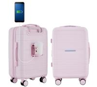 French Connection - Equipaje de Mano St. Martin con Portavasos y Puertos USB, Rosa, 38 cm