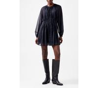 French Connection Grace Artemis Ls Ruffle Dress Blackout/chrome Blue Talla: 8 | Mini Vestidos Outlet | Mujer | Azul