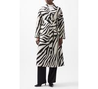 French Connection Grace Zebra Belted Coat Black White Talla: M | Abrigos de paño Outlet | Mujer | Negro
