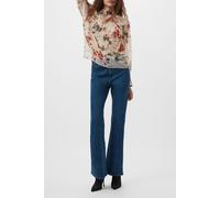 French Connection Hallie Crinkle Contrast Top Cream/scarlet Red Mu Talla: S | Manga Larga Outlet | Mujer | Rojo