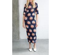 French Connection Imelda Star Jacquard Knit Dres Evening Blue Multi Talla: L | Vestidos Midi Outlet | Mujer | Azul
