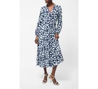 French Connection Islanna Long Sleeve Belted Midi Dress Midnight/summer Wht Talla: 6 | Blusón Outlet | Mujer
