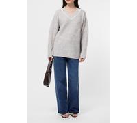 French Connection Kezia Vertical V Nk Jumper Stone Grey/w.white Talla: XS | Manga Larga Outlet | Mujer | Gris