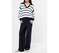 French Connection Lily Mozart Striped Polo Jumpe Navy Winter White Talla: XS | Sudaderas con Capucha Outlet | Mujer | Azul