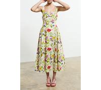 French Connection Monica Barletta Poplin Midi Dr White Multi Talla: 12 | Vestidos Midi Outlet | Mujer | Blanco