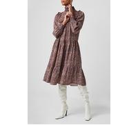 French Connection Pf Faith Fil Coupe Dress Bitter Choc/satsuma Talla: 12 | Vestidos Midi Outlet | Mujer