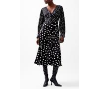 French Connection Polka Dot Candice Satin Dress Black/white Talla: 6 | Vestidos Midi Outlet | Mujer | Negro