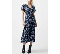 French Connection Raquel S/s V Nk Dress Navy Talla: 8 | Vestidos Midi Outlet | Mujer | Azul