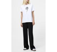 French Connection Rose Logo Peached Graphic Tee Linen White Talla: M | Camisetas de Seda Outlet | Mujer | Blanco