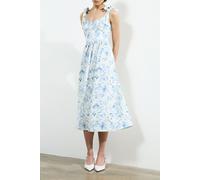 French Connection Serenity Dale Crepe Midi Dress Cream/blue Talla: 10 | Vestidos Midi Outlet | Mujer | Blanco