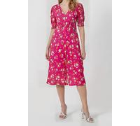 French Connection Shaniti Meadow Jersey Tea Dress Very Berry Multi Talla: 6 | Vestidos Midi Outlet | Mujer