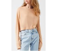 French Connection Tassa Linen Jersey L/s Top Brown Talla: L | Manga Larga Outlet | Mujer | Blanco