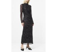 French Connection Zaria Mesh L/s Dress Khaki/blk Talla: XL | Vestidos Maxi Outlet | Mujer | Marrón