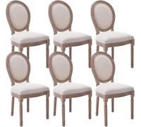 French Country - Juego de 8 elegantes sillas de respaldo redondo, muebles de cocina rústicos clásicos para comedor, sala de estar y dormitorio, colección de comedor estilo granja