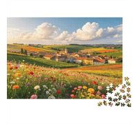 French Countryside Jigsaw Puzzle 1000 Piezass Material Reciclado Flower Fields Puzzles for Boy & Girl Ages 6 Years Up Juego Educativo Challenge Parent Child Toy 70x50cm/1000pcs